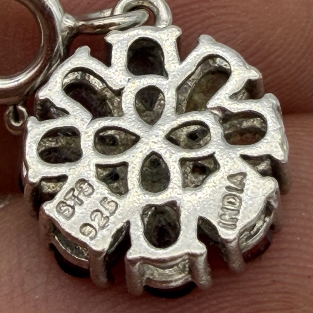 Vtg Chuck Clemency 925 Sterling Silver Multi Gemstone Charm Pendant - Picture 5 of 7